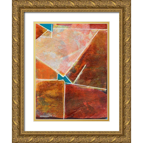 Primary Connection VIII Gold Ornate Wood Framed Art Print with Double Matting by Combs, Joyce