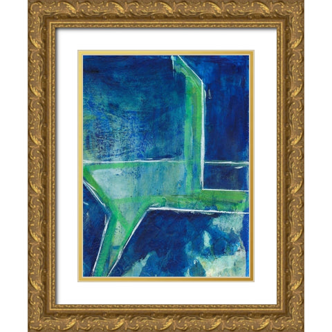 Geometric in Cool VIII Gold Ornate Wood Framed Art Print with Double Matting by Combs, Joyce
