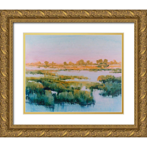 Marshland View I Gold Ornate Wood Framed Art Print with Double Matting by OToole, Tim