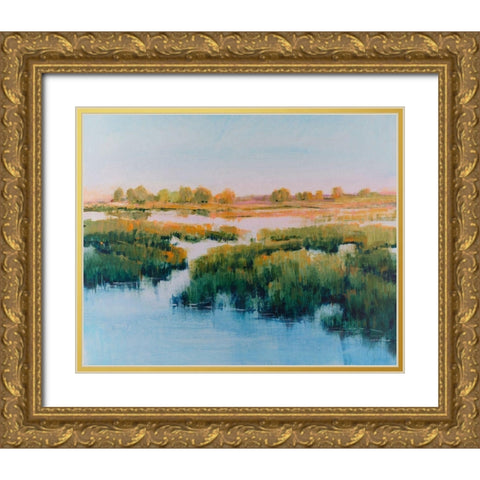 Marshland View II Gold Ornate Wood Framed Art Print with Double Matting by OToole, Tim