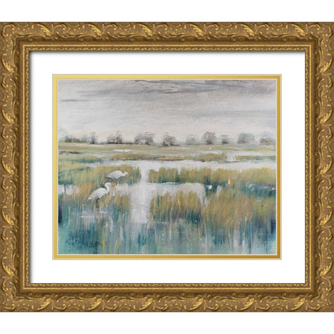 Marshland View V Gold Ornate Wood Framed Art Print with Double Matting by OToole, Tim