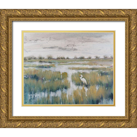 Marshland View VI Gold Ornate Wood Framed Art Print with Double Matting by OToole, Tim