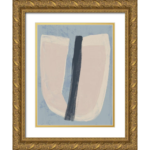 Paper Slice I Gold Ornate Wood Framed Art Print with Double Matting by Vess, June Erica