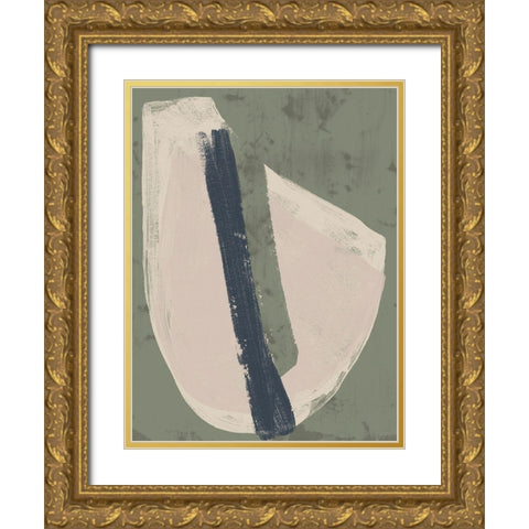 Paper Slice IV Gold Ornate Wood Framed Art Print with Double Matting by Vess, June Erica