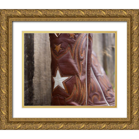 Boots with Star Gold Ornate Wood Framed Art Print with Double Matting by Jasper, Sisa
