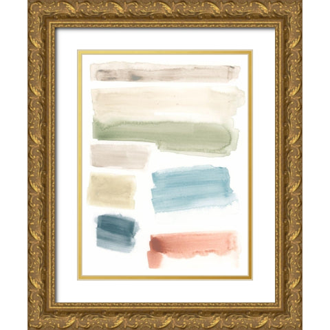 Watercolor Swatches I Gold Ornate Wood Framed Art Print with Double Matting by Vess, June Erica