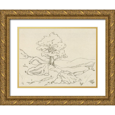Christchurch Oak II Gold Ornate Wood Framed Art Print with Double Matting by Green, Jacob