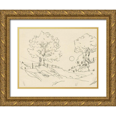 Christchurch Oak III Gold Ornate Wood Framed Art Print with Double Matting by Green, Jacob
