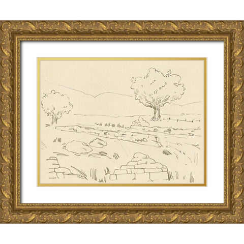 Christchurch Oak IV Gold Ornate Wood Framed Art Print with Double Matting by Green, Jacob