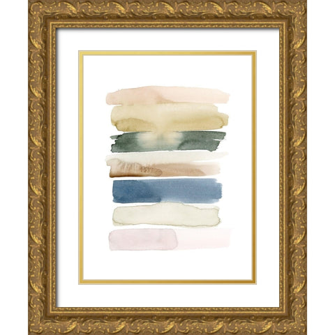 Faint Swatches II Gold Ornate Wood Framed Art Print with Double Matting by Popp, Grace