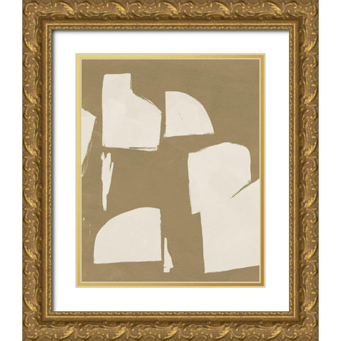 Chunky Abstract IV Gold Ornate Wood Framed Art Print with Double Matting by Green, Jacob