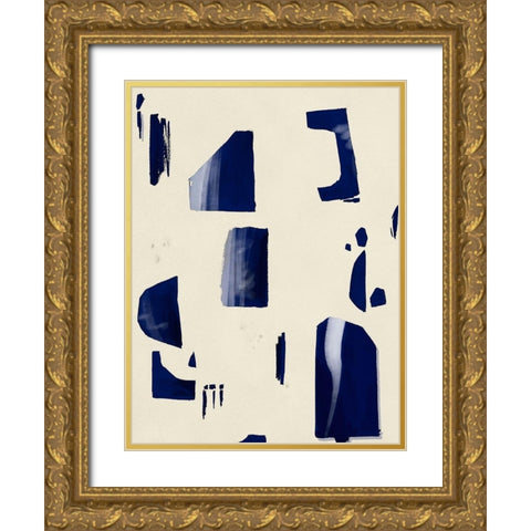 Fragment Abstraction I Gold Ornate Wood Framed Art Print with Double Matting by Wang, Melissa