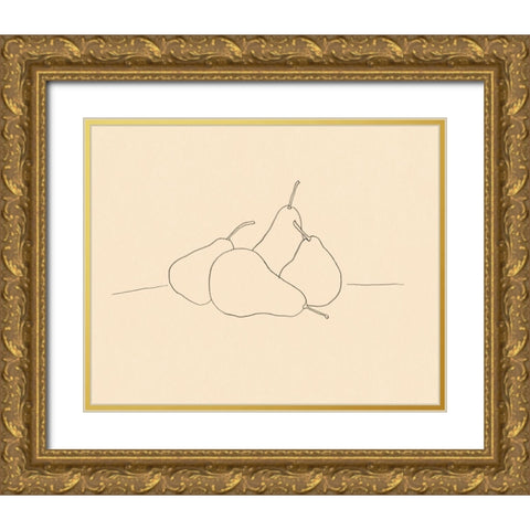 Fruit Line Drawing III Gold Ornate Wood Framed Art Print with Double Matting by Barnes, Victoria