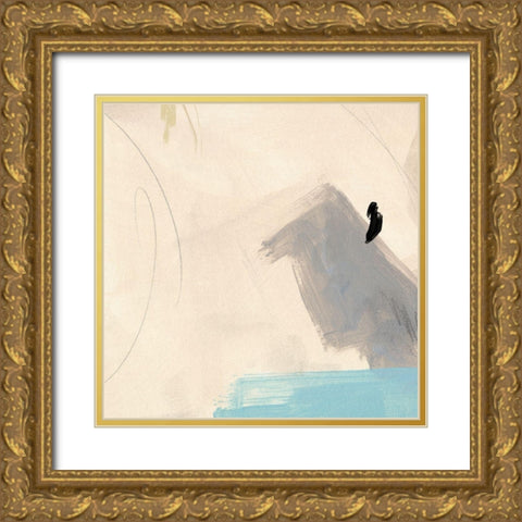 Blue Tile I Gold Ornate Wood Framed Art Print with Double Matting by Green, Jacob
