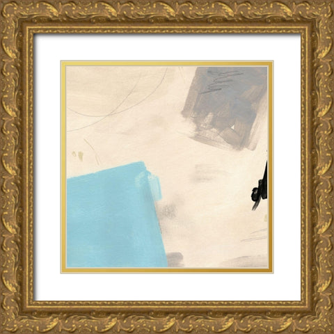 Blue Tile III Gold Ornate Wood Framed Art Print with Double Matting by Green, Jacob
