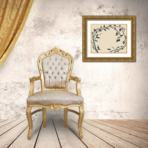 Tendril Swirl II Gold Ornate Wood Framed Art Print with Double Matting by Vess, June Erica