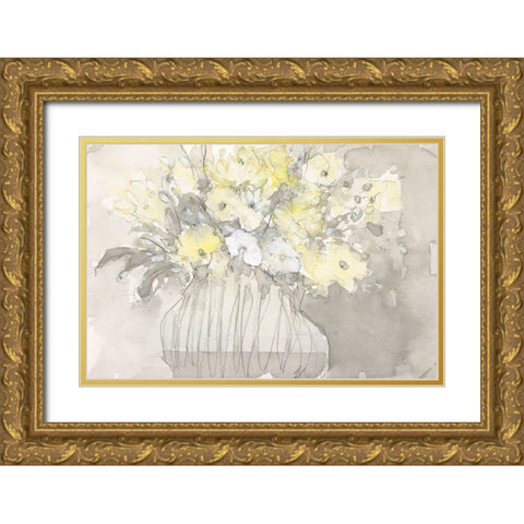 Vintage Blossoms I Gold Ornate Wood Framed Art Print with Double Matting by Dixon, Samuel