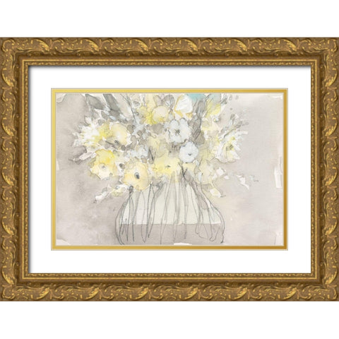 Vintage Blossoms II Gold Ornate Wood Framed Art Print with Double Matting by Dixon, Samuel