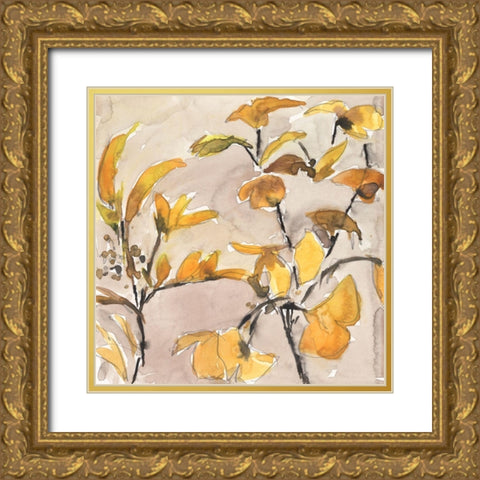 Ginkgo Leaf Moment II Gold Ornate Wood Framed Art Print with Double Matting by Dixon, Samuel