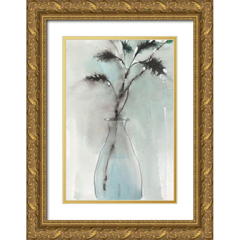 Soft Ferns I Gold Ornate Wood Framed Art Print with Double Matting by Dixon, Samuel