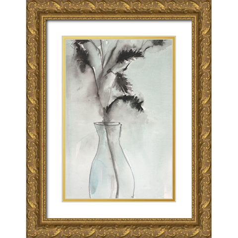 Soft Ferns II Gold Ornate Wood Framed Art Print with Double Matting by Dixon, Samuel