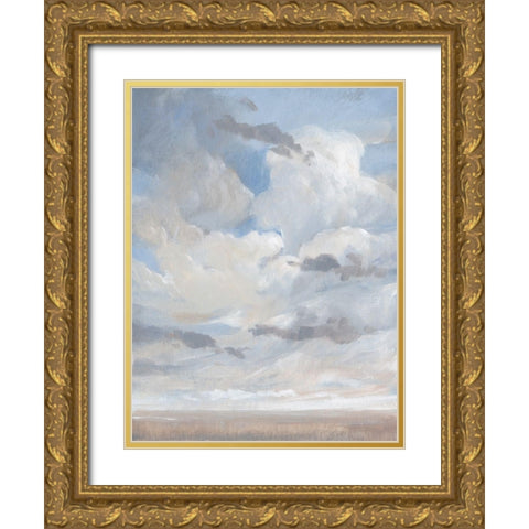 Sky Blue I Gold Ornate Wood Framed Art Print with Double Matting by OToole, Tim