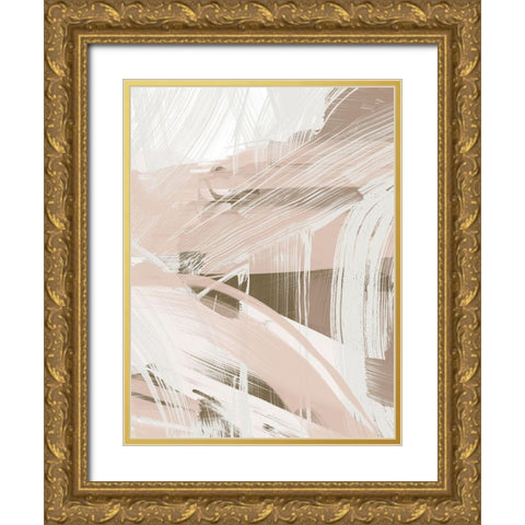 Earthtone Swipe II Gold Ornate Wood Framed Art Print with Double Matting by Vess, June Erica