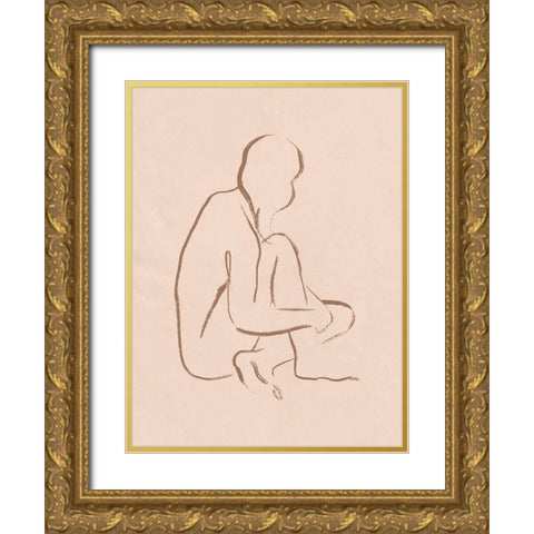 Sketched Pose I Gold Ornate Wood Framed Art Print with Double Matting by Barnes, Victoria