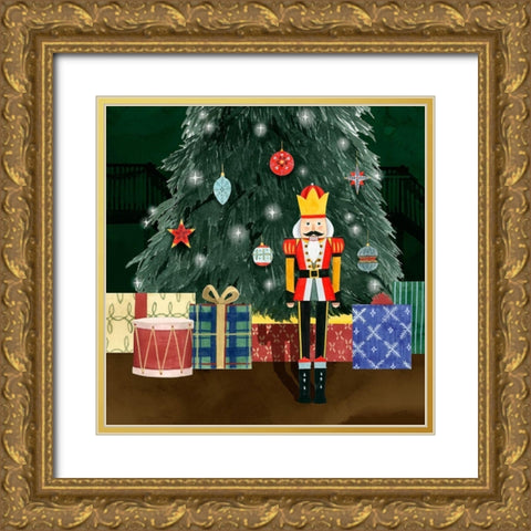 Christmas Nutcracker I Gold Ornate Wood Framed Art Print with Double Matting by Popp, Grace