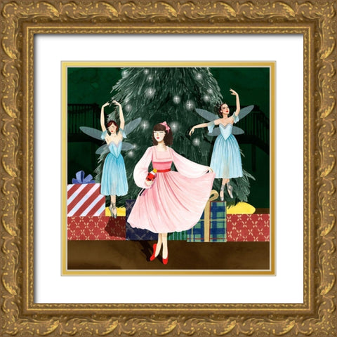 Christmas Nutcracker II Gold Ornate Wood Framed Art Print with Double Matting by Popp, Grace