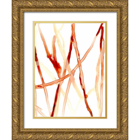 Runnel VI Gold Ornate Wood Framed Art Print with Double Matting by Vess, June Erica