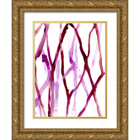 Runnel XVI Gold Ornate Wood Framed Art Print with Double Matting by Vess, June Erica