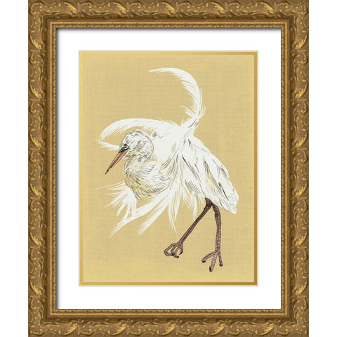 Heron Plumage VI Gold Ornate Wood Framed Art Print with Double Matting by Wang, Melissa