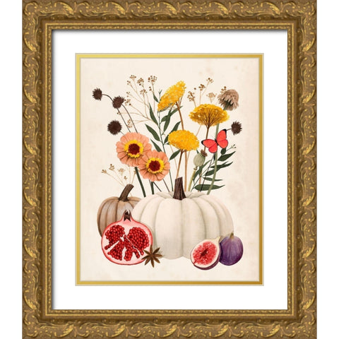 Fall Botanicals I Gold Ornate Wood Framed Art Print with Double Matting by Popp, Grace