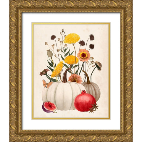 Fall Botanicals II Gold Ornate Wood Framed Art Print with Double Matting by Popp, Grace