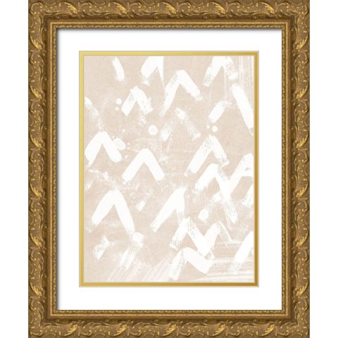 Earth Etching III Gold Ornate Wood Framed Art Print with Double Matting by Vess, June Erica