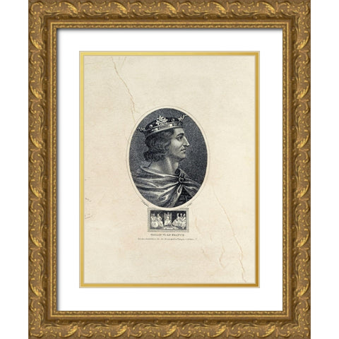 Royal Portraits V Gold Ornate Wood Framed Art Print with Double Matting by Unknown