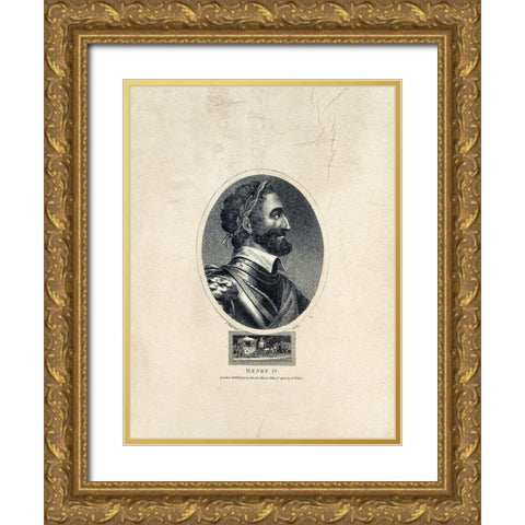 Royal Portraits VIII Gold Ornate Wood Framed Art Print with Double Matting by Unknown