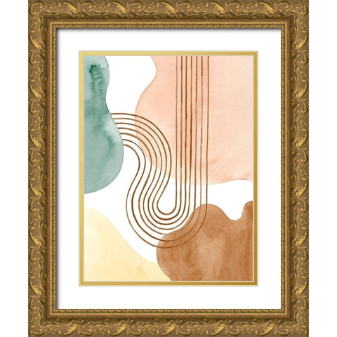 Spring Shapes II Gold Ornate Wood Framed Art Print with Double Matting by Popp, Grace