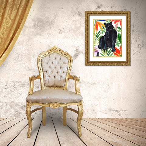 Panthers Paradise I Gold Ornate Wood Framed Art Print with Double Matting by Warren, Annie