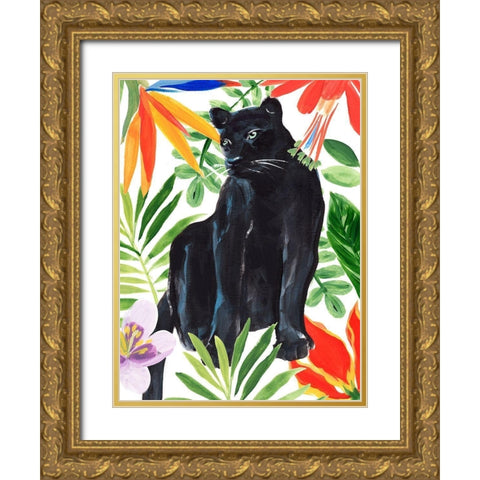 Panthers Paradise I Gold Ornate Wood Framed Art Print with Double Matting by Warren, Annie