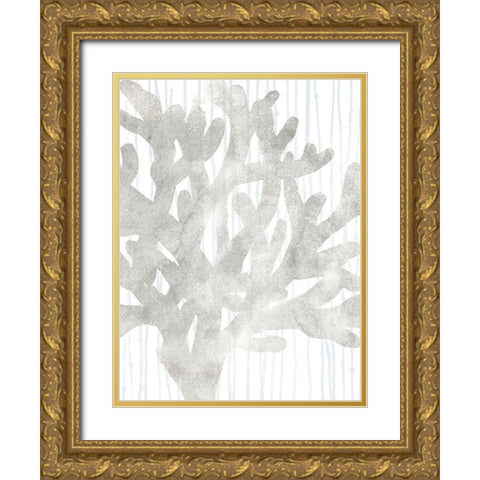 Quiet Coral I Gold Ornate Wood Framed Art Print with Double Matting by Vess, June Erica