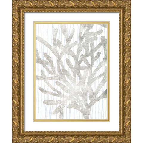 Quiet Coral III Gold Ornate Wood Framed Art Print with Double Matting by Vess, June Erica