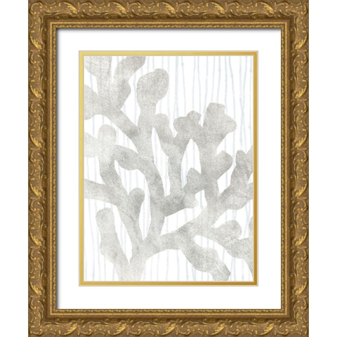 Quiet Coral IV Gold Ornate Wood Framed Art Print with Double Matting by Vess, June Erica