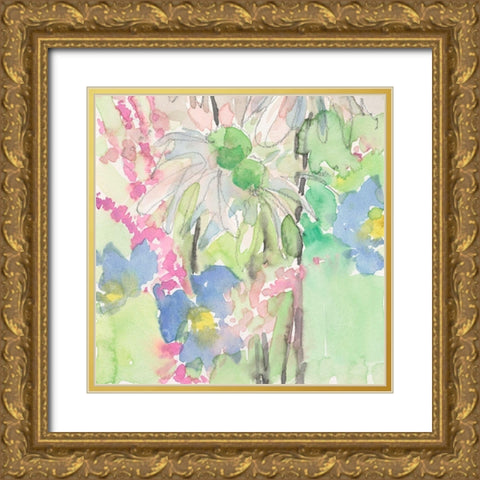 Watercolor Floral Accent I Gold Ornate Wood Framed Art Print with Double Matting by Dixon, Samuel