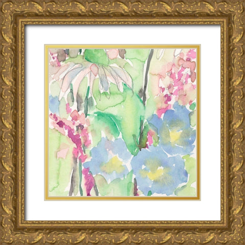 Watercolor Floral Accent II Gold Ornate Wood Framed Art Print with Double Matting by Dixon, Samuel
