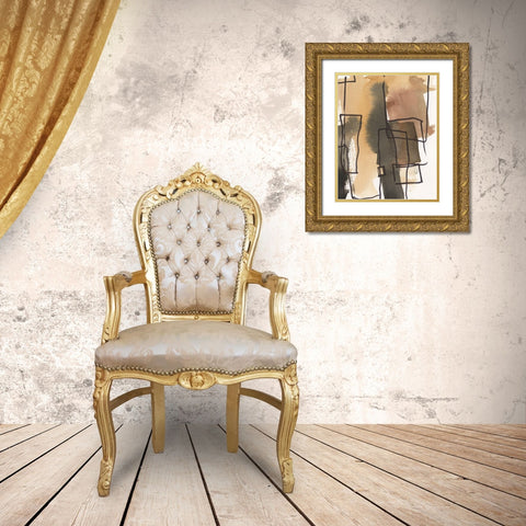Retro Vibe III Gold Ornate Wood Framed Art Print with Double Matting by Dixon, Samuel