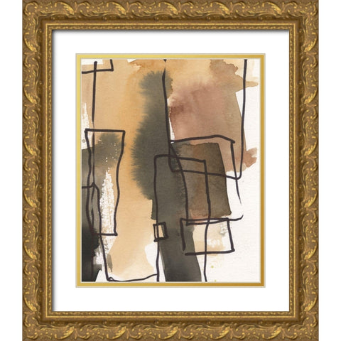 Retro Vibe III Gold Ornate Wood Framed Art Print with Double Matting by Dixon, Samuel