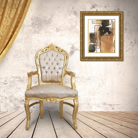 Retro Vibe IV Gold Ornate Wood Framed Art Print with Double Matting by Dixon, Samuel