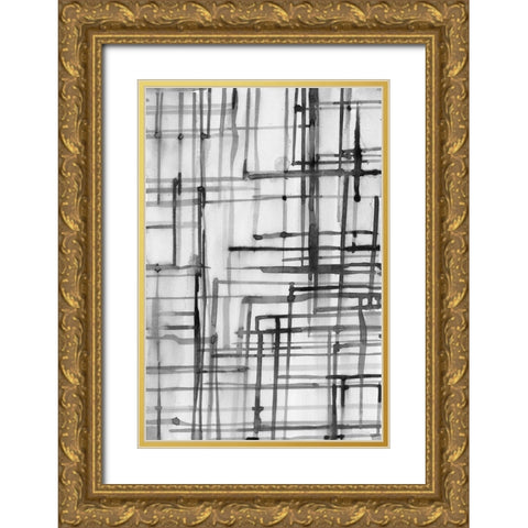 Line Meditation I Gold Ornate Wood Framed Art Print with Double Matting by Dixon, Samuel